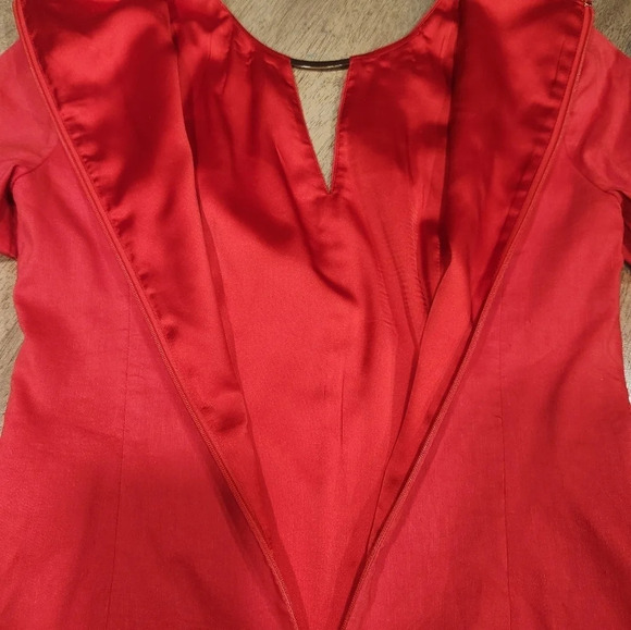 Elie Tahari Lucetta V neck red dress - Picture 7 of 12